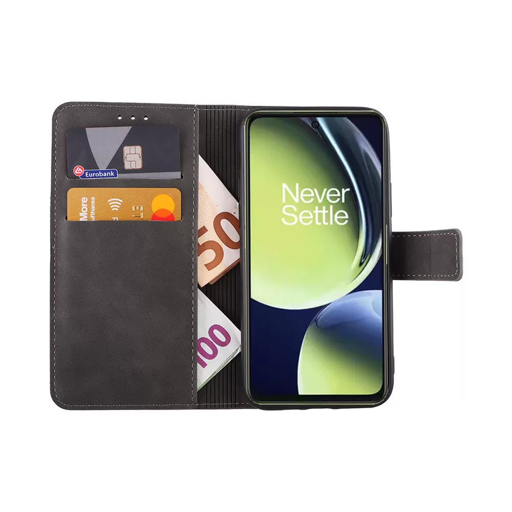 LIME ESSENTIAL ΘΗΚΗ ONEPLUS NORD CE 3 LITE 5G 6.72in  MAGNET BOOK STAND CLIP GREY - Image 5