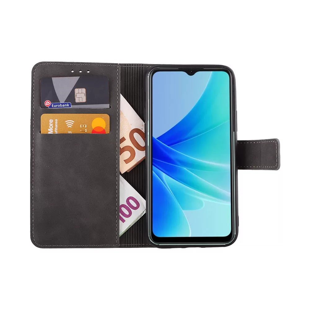 LIME ESSENTIAL ΘΗΚΗ OPPO A57s 6.56in  MAGNET BOOK STAND CLIP GREY - Image 5