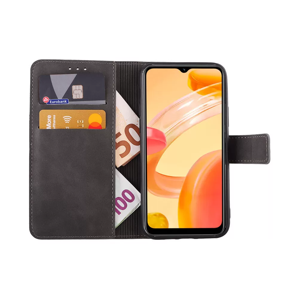 LIME ESSENTIAL ΘΗΚΗ REALME C30/C30s 6.5in  MAGNET BOOK STAND CLIP GREY - Image 5