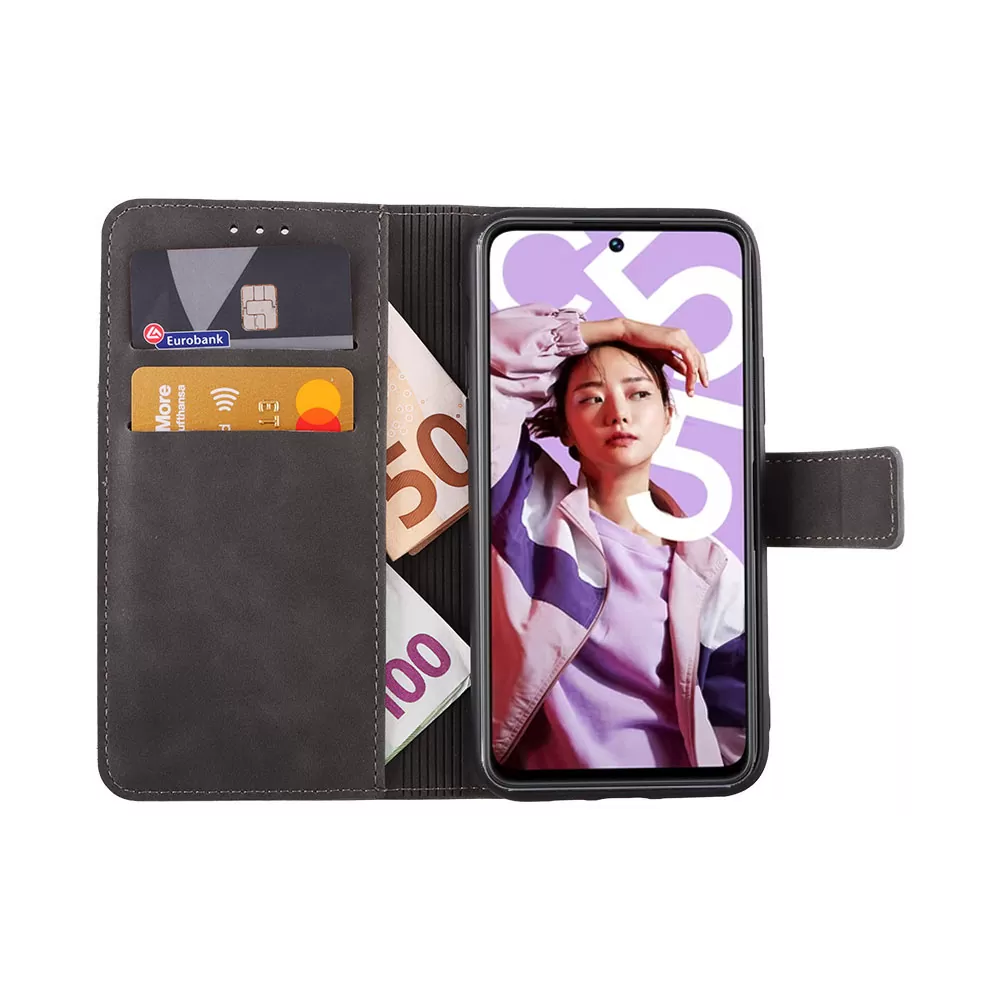 LIME ESSENTIAL ΘΗΚΗ REALME C55 6.72in MAGNET BOOK STAND CLIP GREY - Image 5