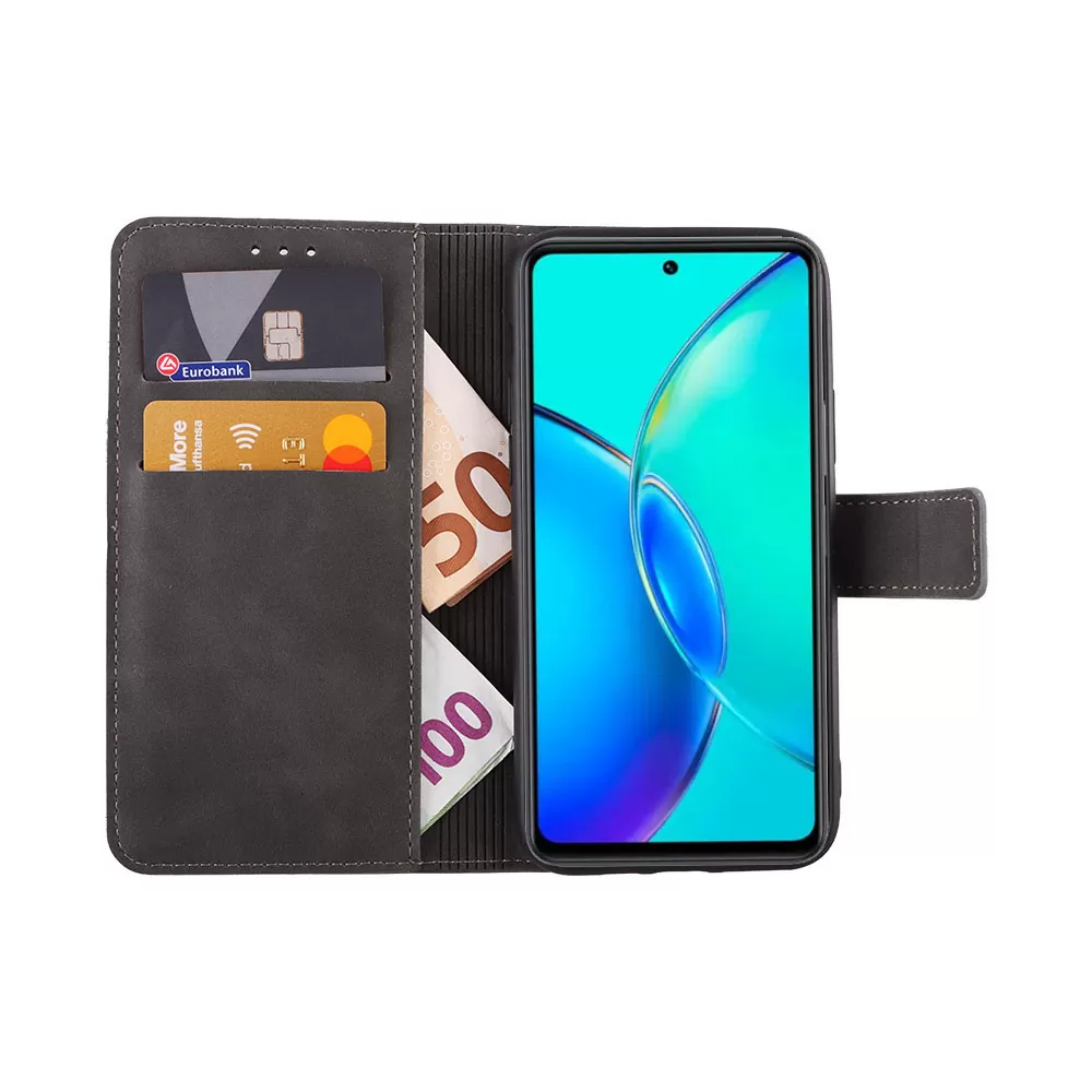 LIME ESSENTIAL ΘΗΚΗ VIVO Y36 4G/5G 6.64in  MAGNET BOOK STAND CLIP GREY - Image 5