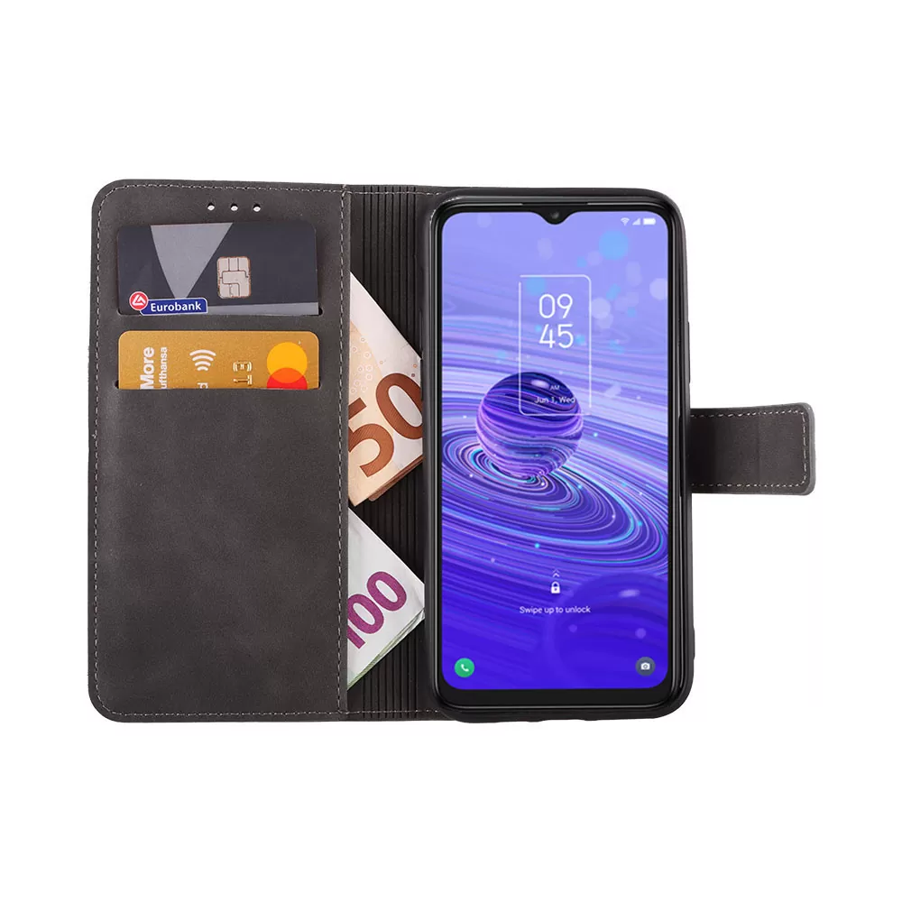 LIME ESSENTIAL ΘΗΚΗ TCL 40R 5G T771 6.6in  MAGNET BOOK STAND CLIP GREY - Image 5
