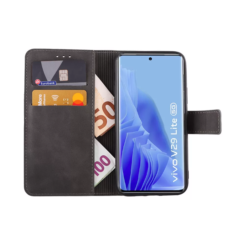 LIME ESSENTIAL ΘΗΚΗ VIVO V29 LITE 5G 6.78in  MAGNET BOOK STAND CLIP GREY - Image 5
