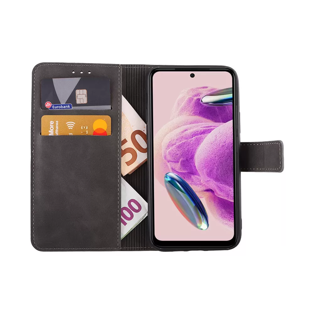 LIME ESSENTIAL ΘΗΚΗ XIAOMI REDMI NOTE 12S 6.43in  MAGNET BOOK STAND CLIP GREY - Image 5