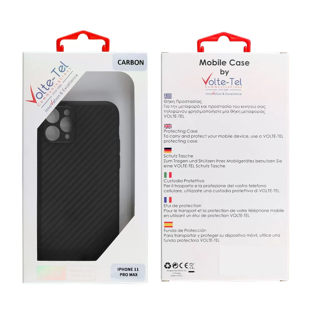 VOLTE-TEL CARBON ΘΗΚΗ IPHONE 11 PRO MAX 6.5in  CAMERA PROTECTIVE BLACK - Image 2