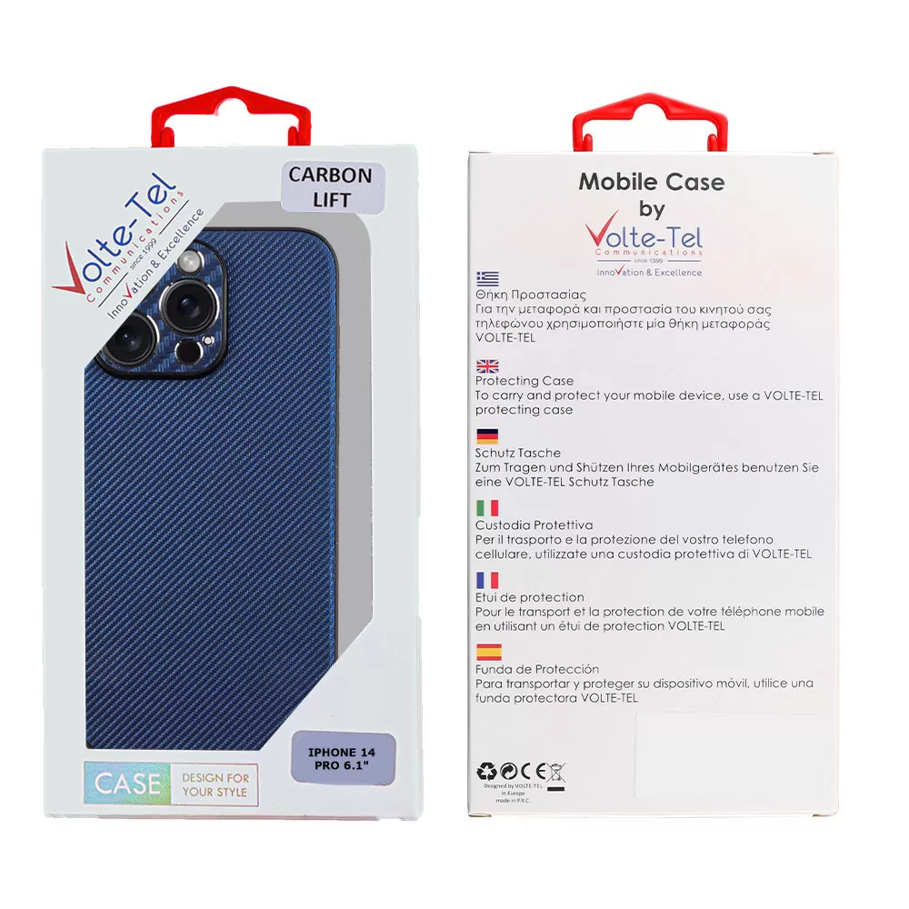 VOLTE-TEL CARBON LIFT ΘΗΚΗ IPHONE 14 PRO 6.1in  FULL CAMERA PROTECTION BLUE - Image 2