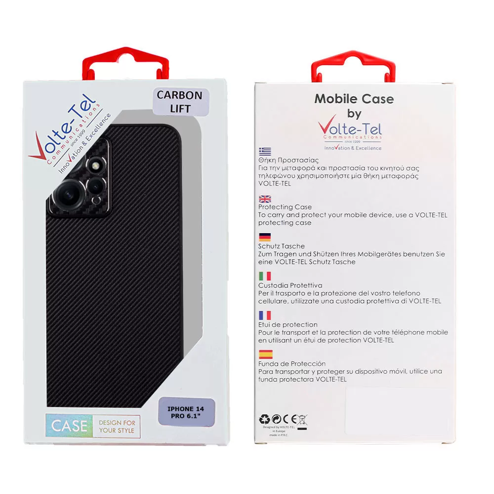 VOLTE-TEL CARBON LIFT ΘΗΚΗ XIAOMI REDMI NOTE 12 4G 6.67in  FULL CAMERA PROTECTION BLACK - Image 2