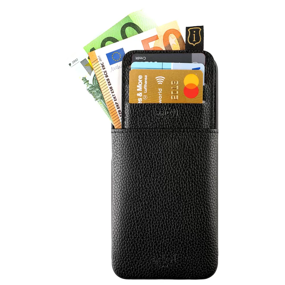 IDOL 1991 ΘΗΚΗ IPHONE 14 PRO 6.1" ANTI-RFID LEATHER SMART WALLET CAMERA GUARD BLACK - Image 6