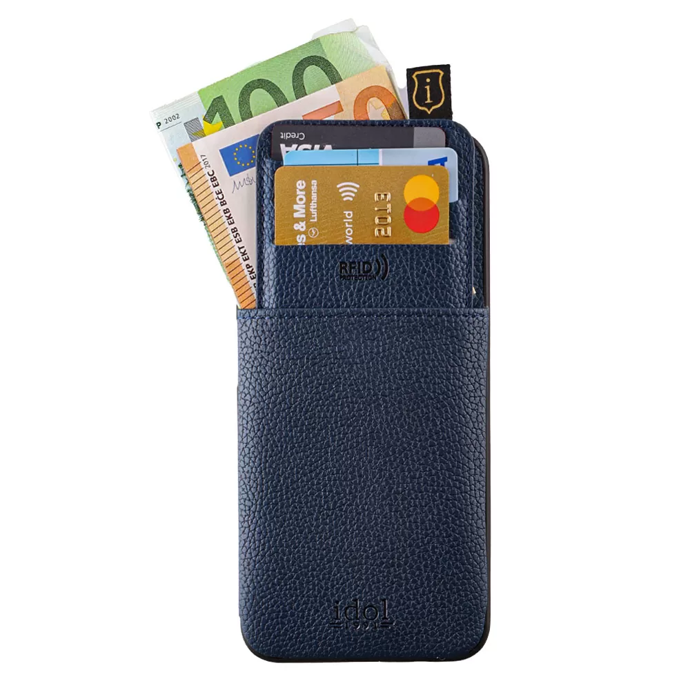 IDOL 1991 ΘΗΚΗ IPHONE 14 PRO MAX 6.7" ANTI-RFID LEATHER SMART WALLET CAMERA GUARD BLUE - Image 6