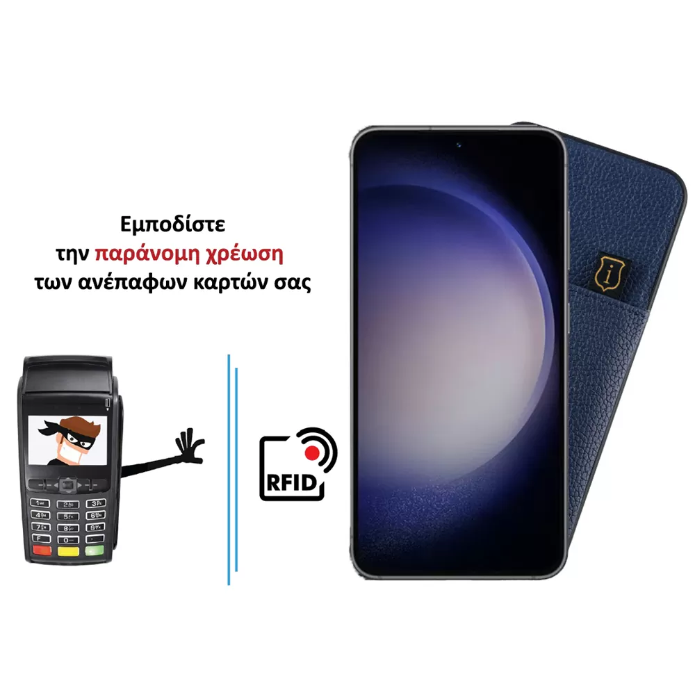 IDOL 1991 ANTI-RFID LEATHER SMART WALLET ΘΗΚΗ SAMSUNG S23 5G S911 6.1in CAMERA GUARD BLUE - Image 4
