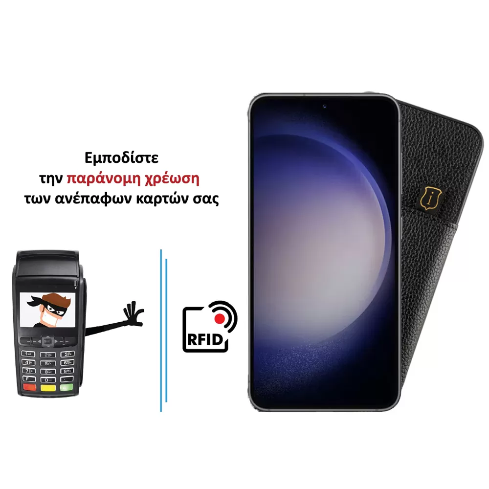 IDOL 1991 ANTI-RFID LEATHER SMART WALLET ΘΗΚΗ SAMSUNG S23 PLUS 5G S916 6.6in CAMERA GUARD BLACK - Image 4
