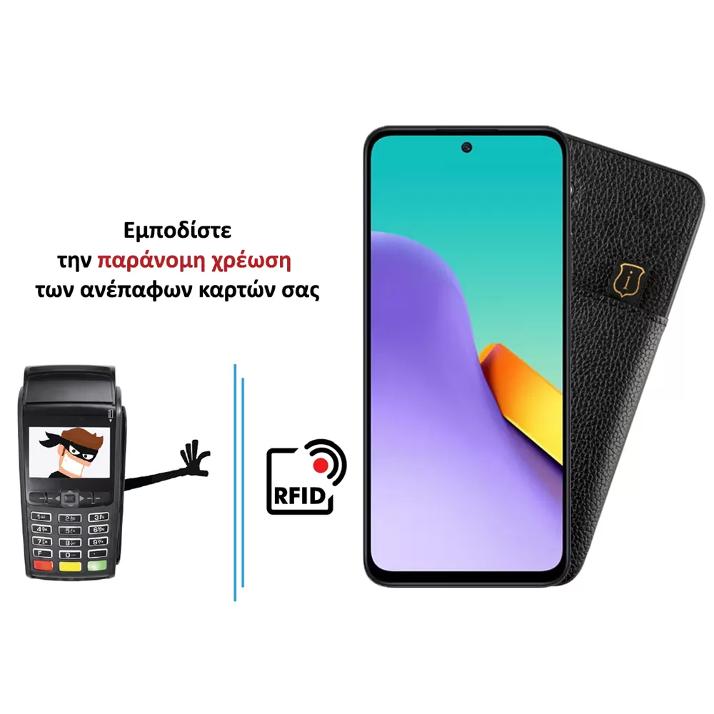 IDOL 1991 ANTI-RFID LEATHER SMART WALLET ΘΗΚΗ XIAOMI REDMI 12 4G/5G 6.79in FULL CAMERA PROTECTION BLACK - Image 4