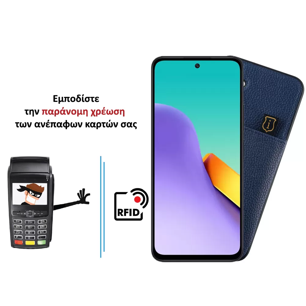 IDOL 1991 ANTI-RFID LEATHER SMART WALLET ΘΗΚΗ XIAOMI REDMI 12 4G/5G 6.79in FULL CAMERA PROTECTION BLUE - Image 4