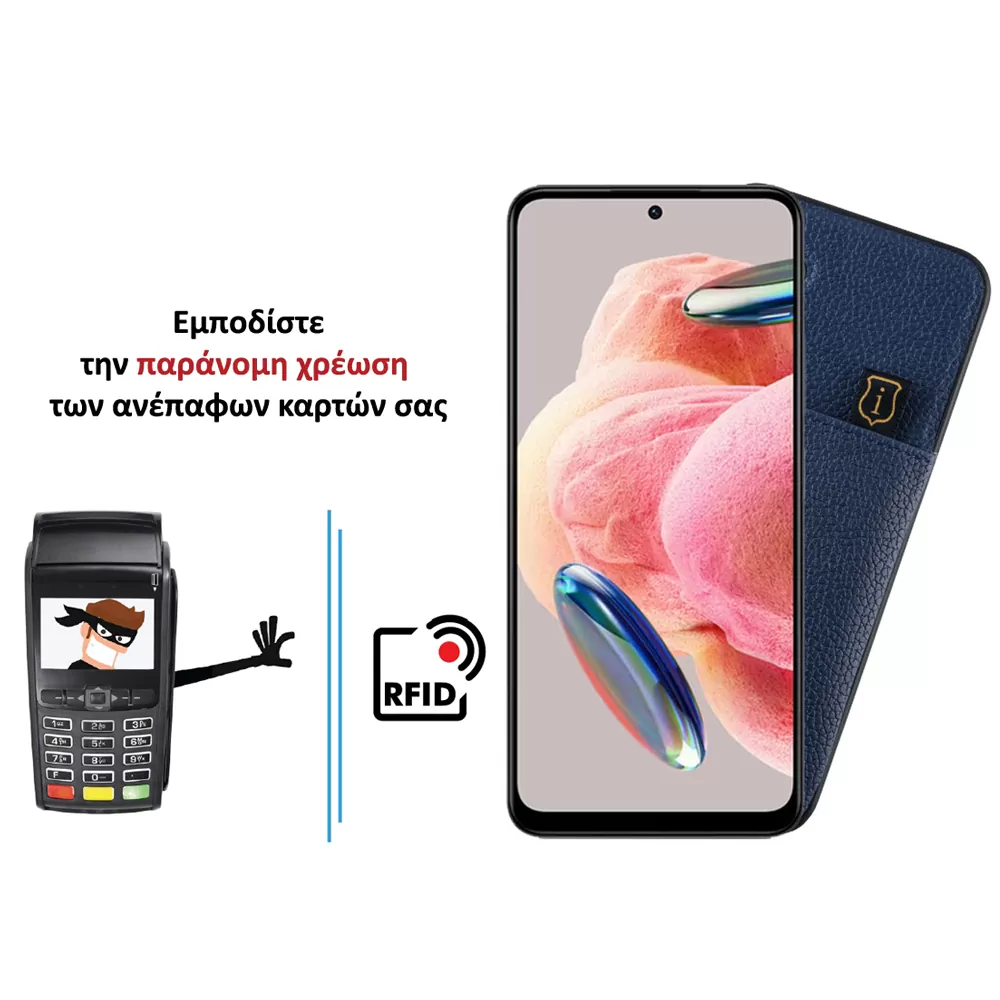 IDOL 1991 ANTI-RFID LEATHER SMART WALLET ΘΗΚΗ XIAOMI REDMI NOTE 12 4G 6.67in FULL CAMERA PROTECTION BLUE - Image 4