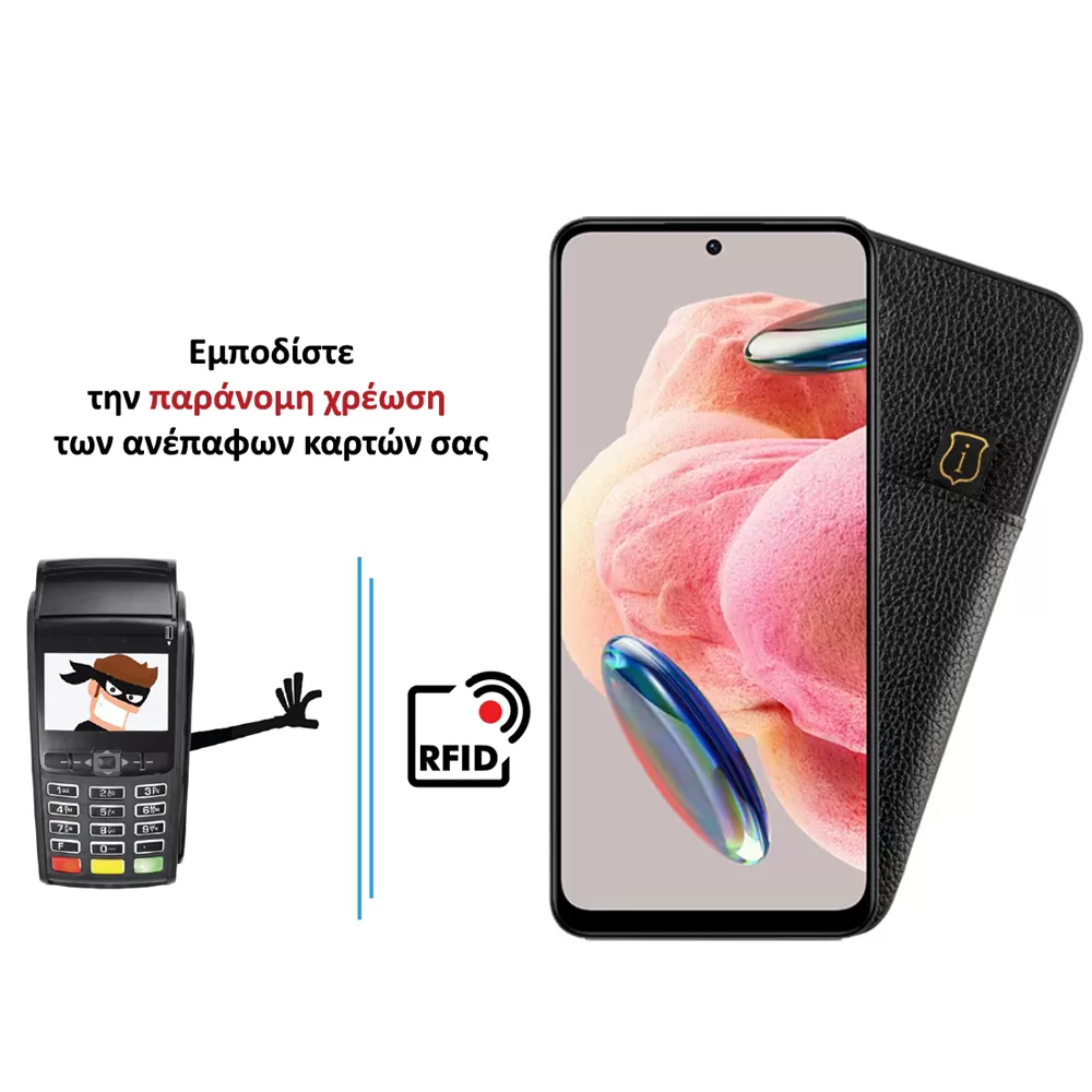 IDOL 1991 ANTI-RFID LEATHER SMART WALLET ΘΗΚΗ XIAOMI REDMI NOTE 12 5G 6.67in FULL CAMERA PROTECTION BLACK - Image 4
