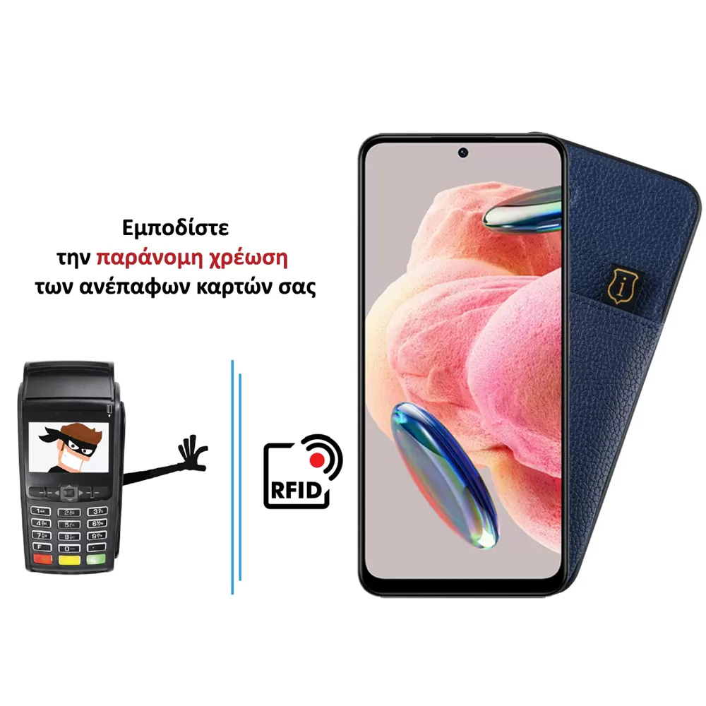 IDOL 1991 ANTI-RFID LEATHER SMART WALLET ΘΗΚΗ XIAOMI REDMI NOTE 12 5G 6.67in FULL CAMERA PROTECTION BLUE - Image 4