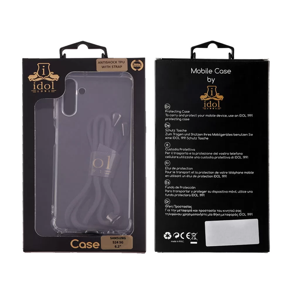 IDOL 1991 ANTISHOCK AIR TPU ΘΗΚΗ SAMSUNG S24 5G S921 6.2in WITH STRAP FULL CAMERA PROTECTION ΔΙΑΦΑΝΗ - Image 2