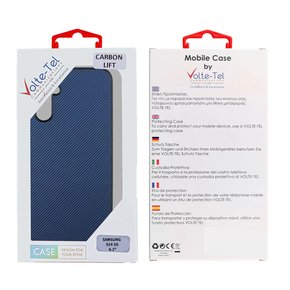 VOLTE-TEL CARBON LIFT ΘΗΚΗ SAMSUNG S24 5G S921 6.2in  CAMERA GUARD BLUE - Image 2