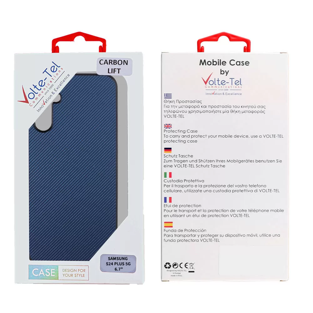 VOLTE-TEL CARBON LIFT ΘΗΚΗ SAMSUNG S24 PLUS 5G S926 6.7in  CAMERA GUARD BLUE - Image 2