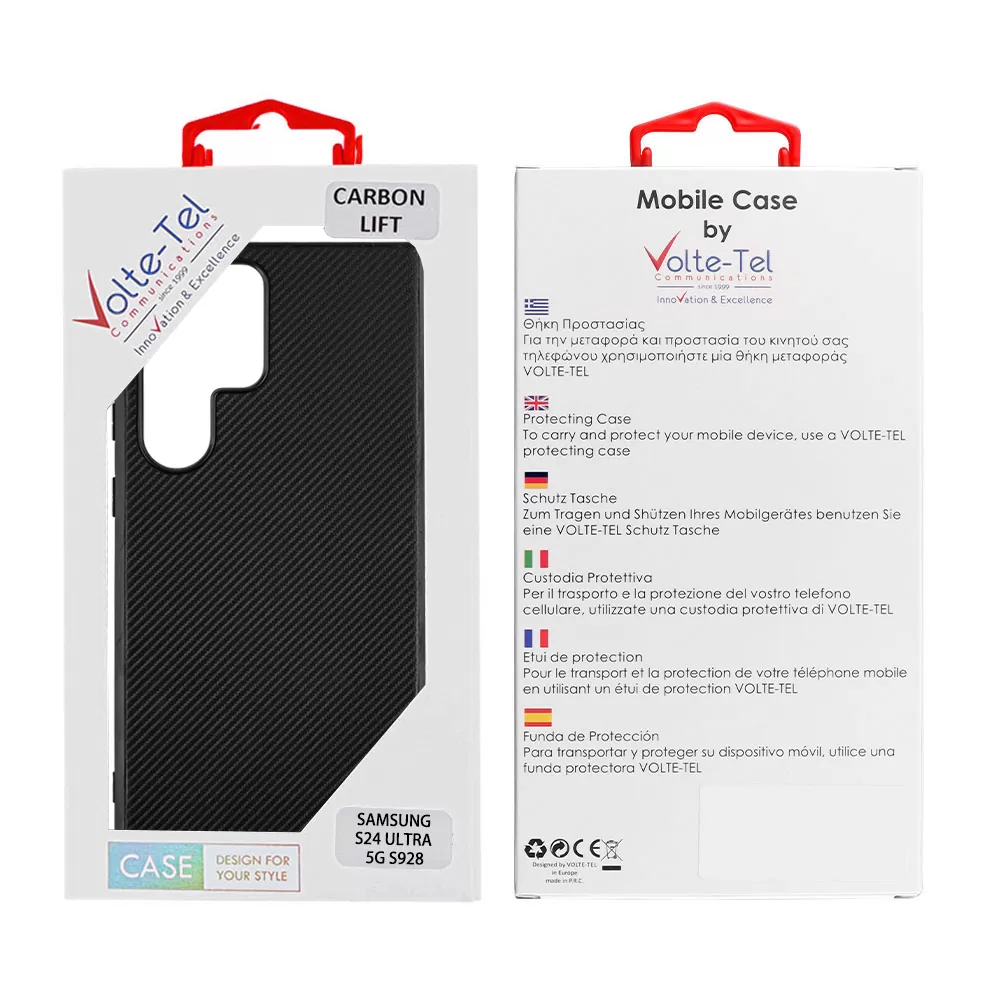 VOLTE-TEL CARBON LIFT ΘΗΚΗ SAMSUNG S24 ULTRA 5G S928 6.8in  CAMERA GUARD BLACK - Image 2