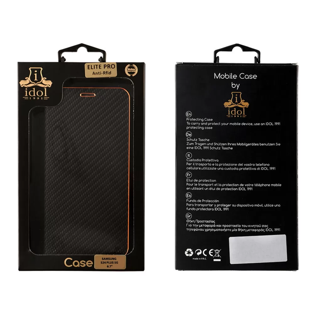 IDOL 1991 ELITE PRO ΘΗΚΗ SAMSUNG S24 PLUS 5G S926 6.7in ANTI-RFID BOOK STAND BLACK - Image 2