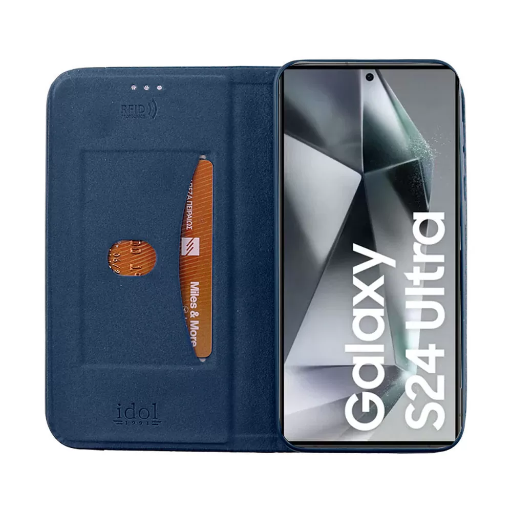 IDOL 1991 ELITE ΘΗΚΗ SAMSUNG S24 ULTRA 5G S928 6.8in  ANTI-RFID BOOK STAND BLUE - Image 7