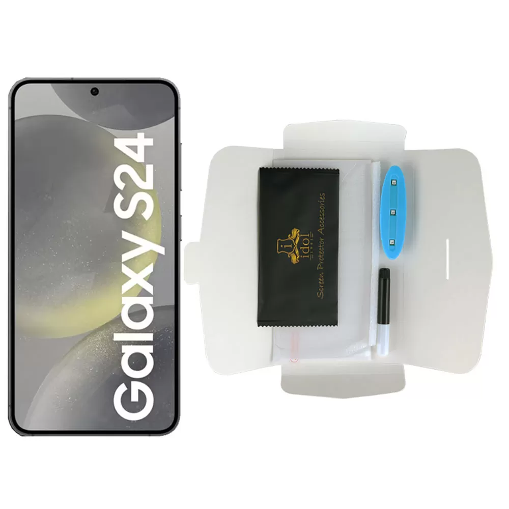 IDOL 1991 UV TEMPERED GLASS SAMSUNG S24 5G S921 6.2in 9H 0.20mm 10D SEMI WITH GLUE-TOOL FINGER UNLOCK FULL COVER TRANSPARENT - Image 5