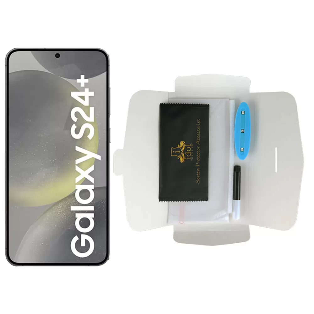 IDOL 1991 UV TEMPERED GLASS SAMSUNG S24 PLUS 5G S926 6.7in 9H 0.20mm 10D SEMI WITH GLUE-TOOL FINGER UNLOCK FULL COVER TRANSPAREN - Image 5