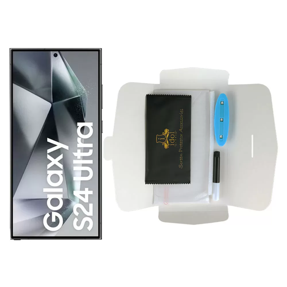 IDOL 1991 UV TEMPERED GLASS SAMSUNG S24 ULTRA 5G S928 6.8in9H 0.20mm 10D SEMI WITH GLUE-TOOL FINGER UNLOCK FULL COVER TRANSPAREN - Image 5