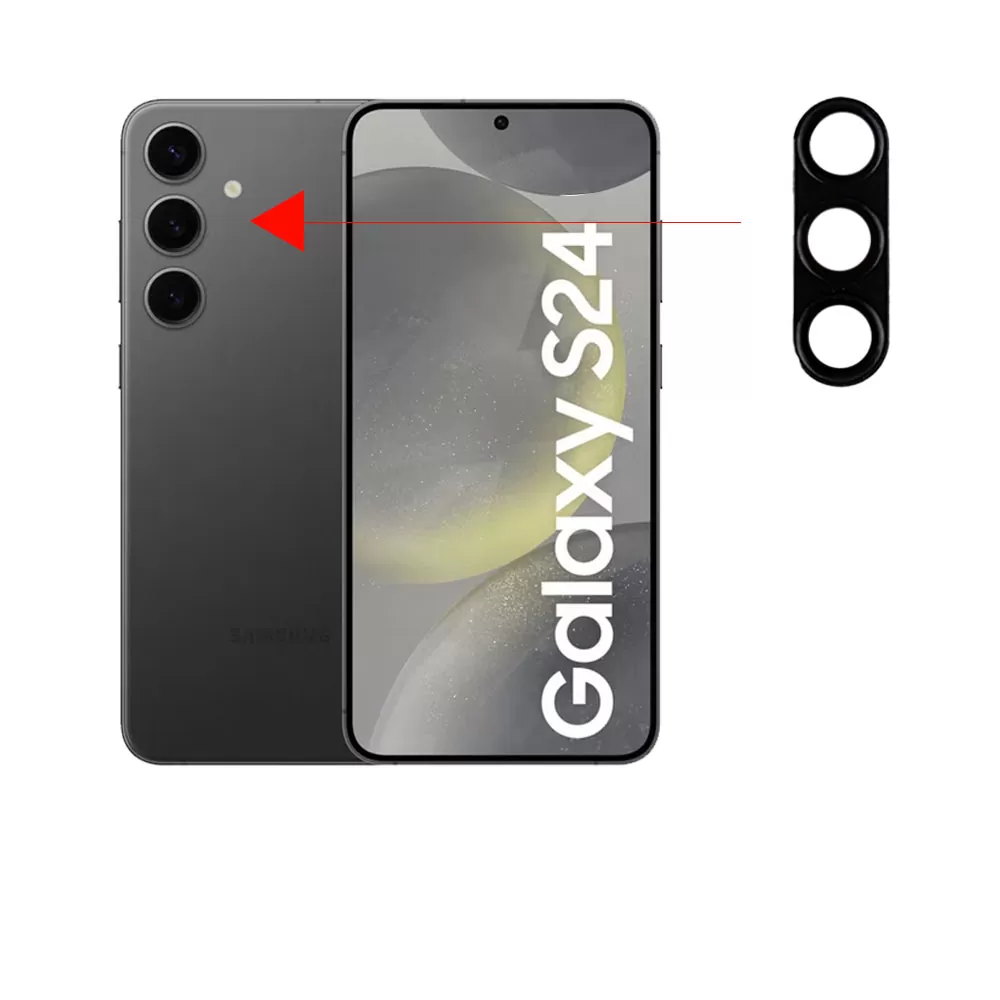 VOLTE-TEL CAMERA GLASS COVER SAMSUNG S24 5G 6.2in 9H 0.30MM 3D ALUMINIUM-ELECTROPLATING FRAME BLACK - Image 6
