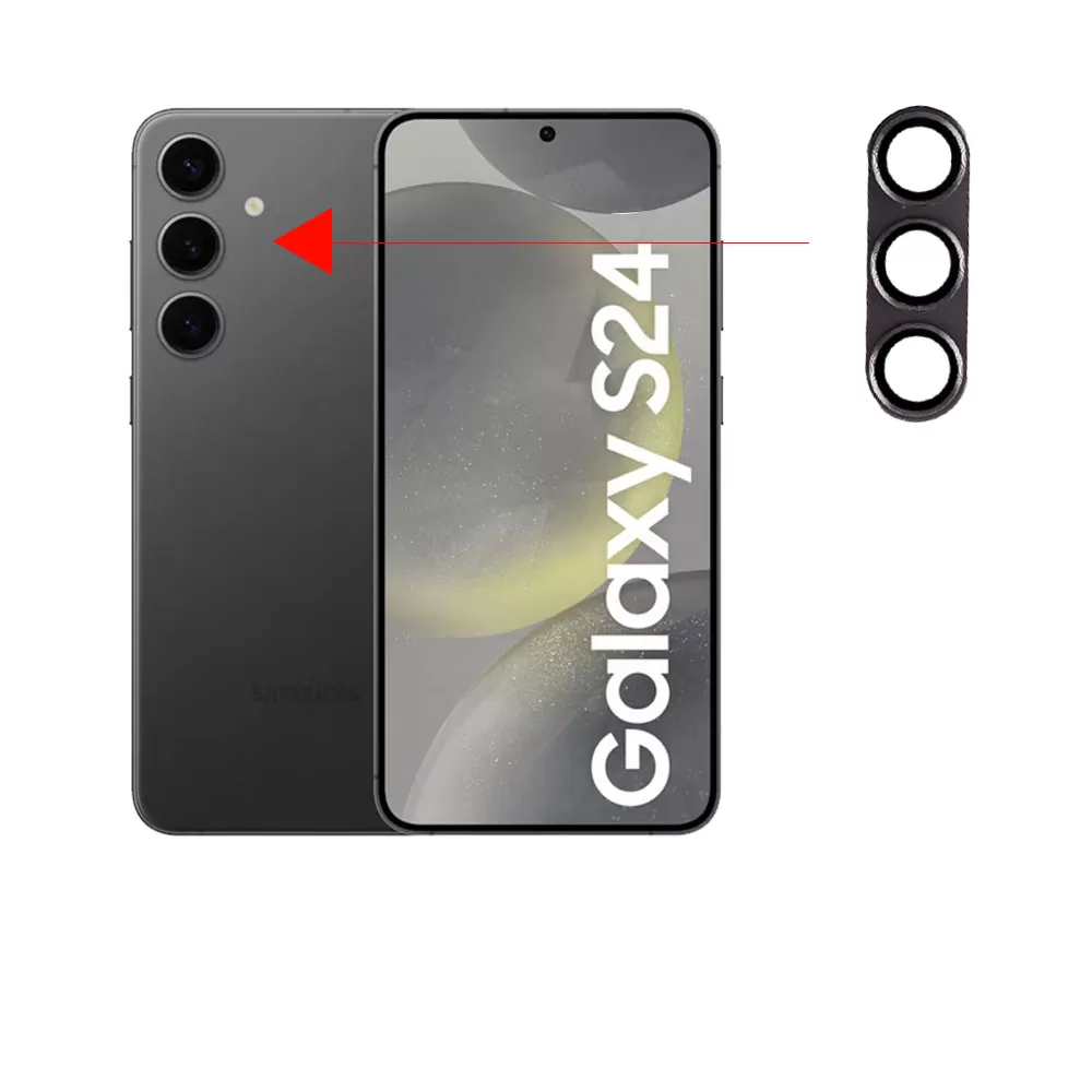 VOLTE-TEL CAMERA GLASS COVER SAMSUNG S24 5G 6.2in 9H 0.30MM 3D ALUMINIUM-ELECTROPLATING FRAME SILVER - Image 6