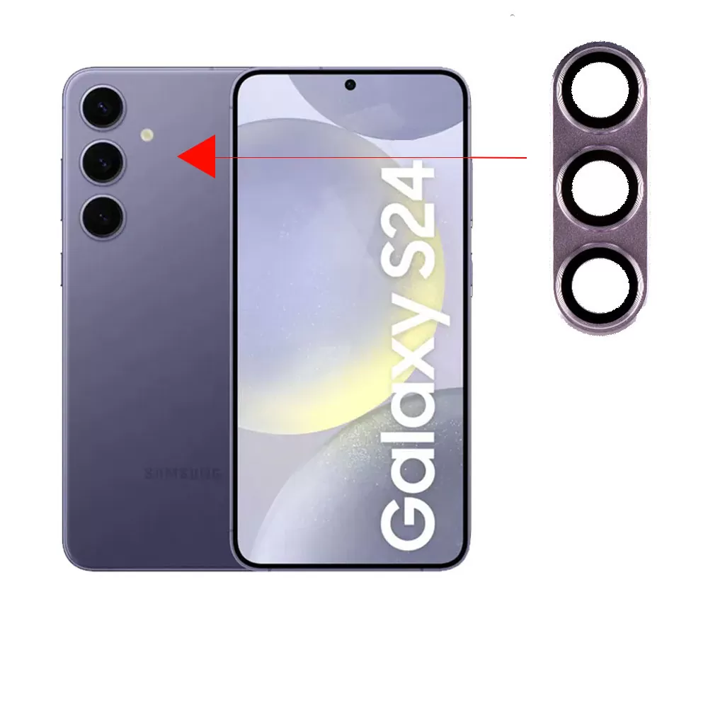 VOLTE-TEL CAMERA GLASS COVER SAMSUNG S24 5G 6.2in 9H 0.30MM 3D ALUMINIUM-ELECTROPLATING FRAME PURPLE - Image 6