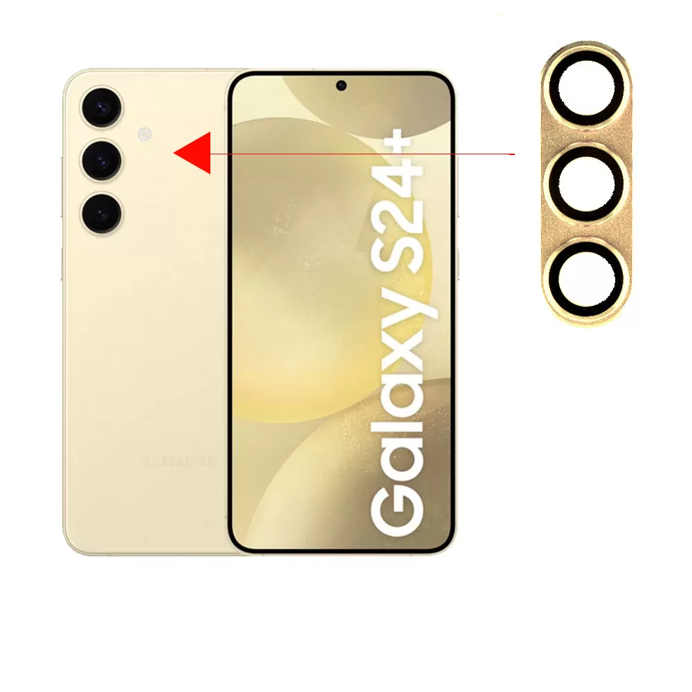 VOLTE-TEL CAMERA GLASS COVER SAMSUNG S24 5G 6.2in 9H 0.30MM 3D ALUMINIUM-ELECTROPLATING FRAME YELLOW - Image 6
