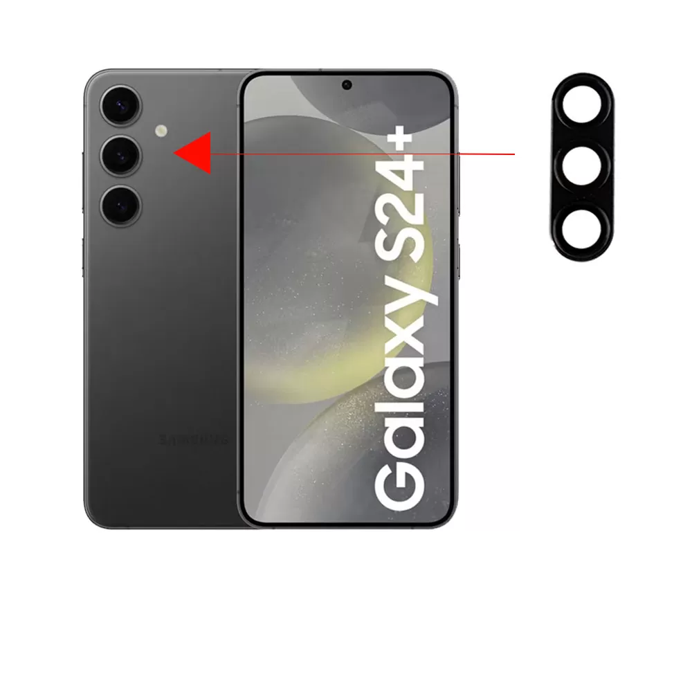 VOLTE-TEL CAMERA GLASS COVER SAMSUNG S24 PLUS 5G S926 6.7in 9H 0.30MM 3D ALUMINIUM-ELECTROPLATING FRAME BLACK - Image 6