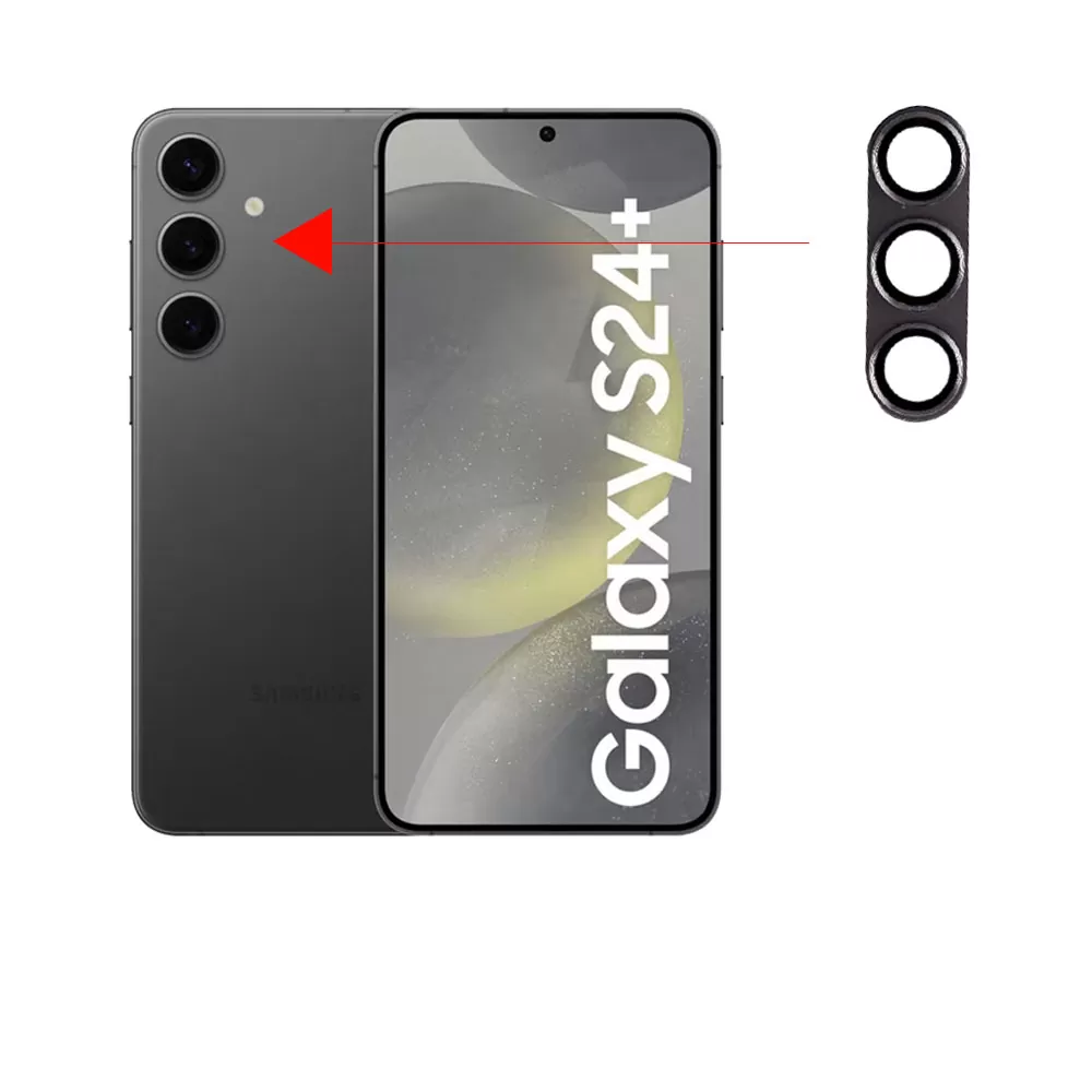 VOLTE-TEL CAMERA GLASS COVER SAMSUNG S24 PLUS 5G S926 6.7in 9H 0.30MM 3D ALUMINIUM-ELECTROPLATING FRAME GREY - Image 6
