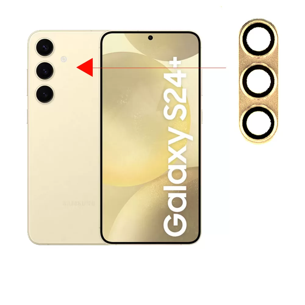 VOLTE-TEL CAMERA GLASS COVER SAMSUNG S24 PLUS 5G S926 6.7in 9H 0.30MM 3D ALUMINIUM-ELECTROPLATING FRAME YELLOW - Image 5
