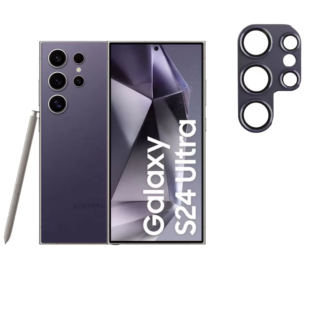VOLTE-TEL CAMERA GLASS COVER SAMSUNG S24 ULTRA 5G S928 6.8in 9H 0.30MM 3D ALUMINIUM-ELECTROPLATING FRAME PURPLE - Image 6