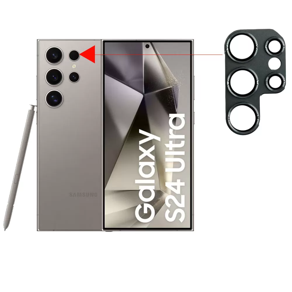 VOLTE-TEL CAMERA GLASS COVER SAMSUNG S24 ULTRA 5G S928 6.8in 9H 0.30MM 3D ALUMINIUM-ELECTROPLATING FRAME GREY - Image 6