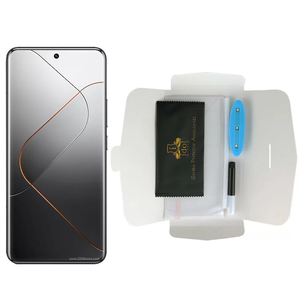 IDOL 1991 UV TEMPERED GLASS XIAOMI 14 PRO 5G 6.73in 9H 0.20mm 10D SEMI WITH GLUE-TOOL FINGER UNLOCK FULL COVER TRANSPARENT - Image 5