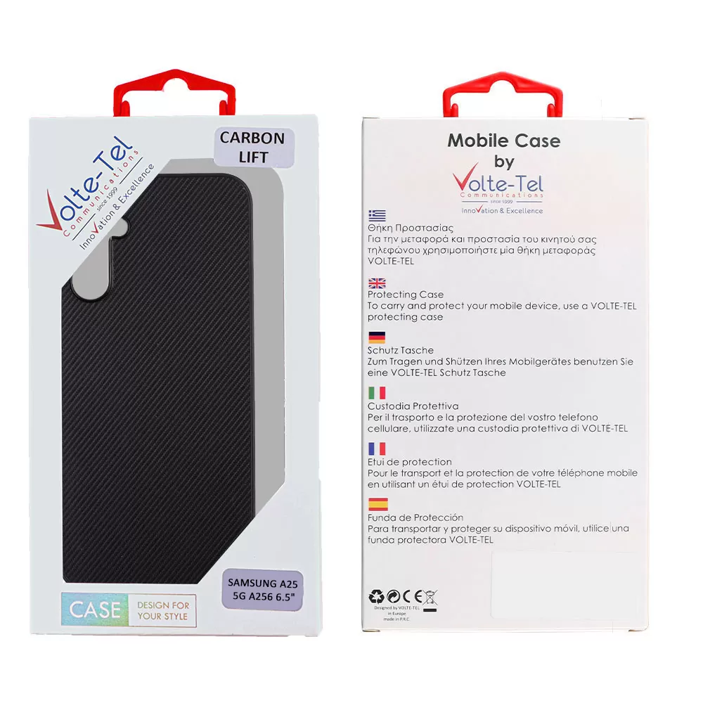 VOLTE-TEL CARBON LIFT ΘΗΚΗ SAMSUNG A25 5G A256 6.5in  CAMERA GUARD BLACK - Image 2