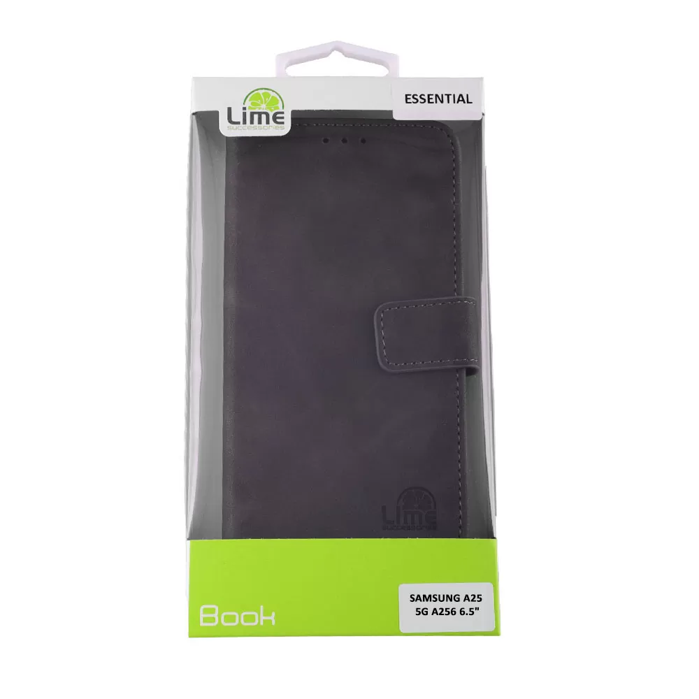 LIME ESSENTIAL ΘΗΚΗ SAMSUNG A25 5G A256 6.5in  MAGNET BOOK STAND CLIP GREY - Image 2