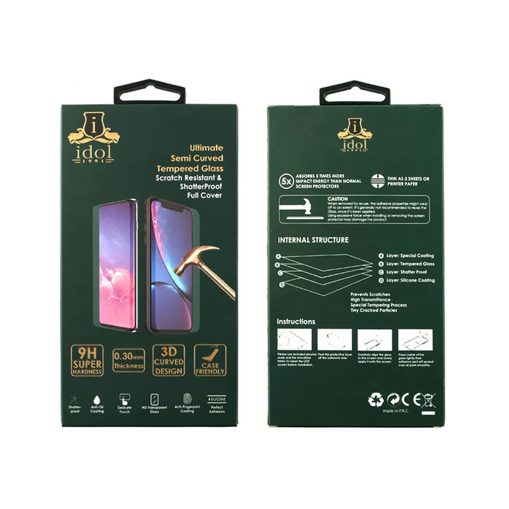 IDOL 1991 GLAMOUR TEMPERED GLASS REALME 11 PRO 5G/11 PRO PLUS 5G 6,7in9H 0.30mm FULL COVER3D FULL GLUE FINGERUNLOCK BLACK+SQUEEZ - Image 2