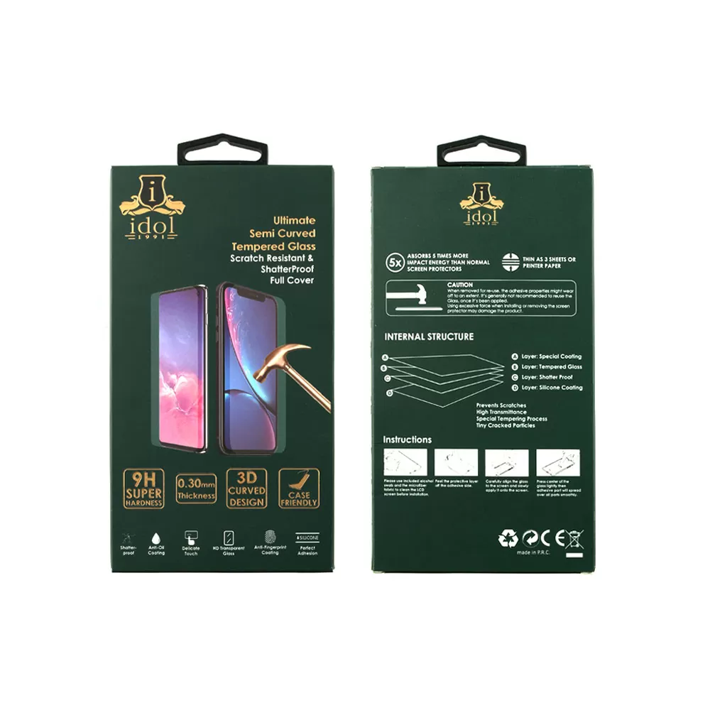IDOL 1991 GLAMOUR TEMPERED GLASS XIAOMI 14 PRO 5G 6.73in 9H 0.30mm FULL COVER 3D FULL GLUE FINGER UNLOCK BLACK + SQUEEZY CARD - Image 2