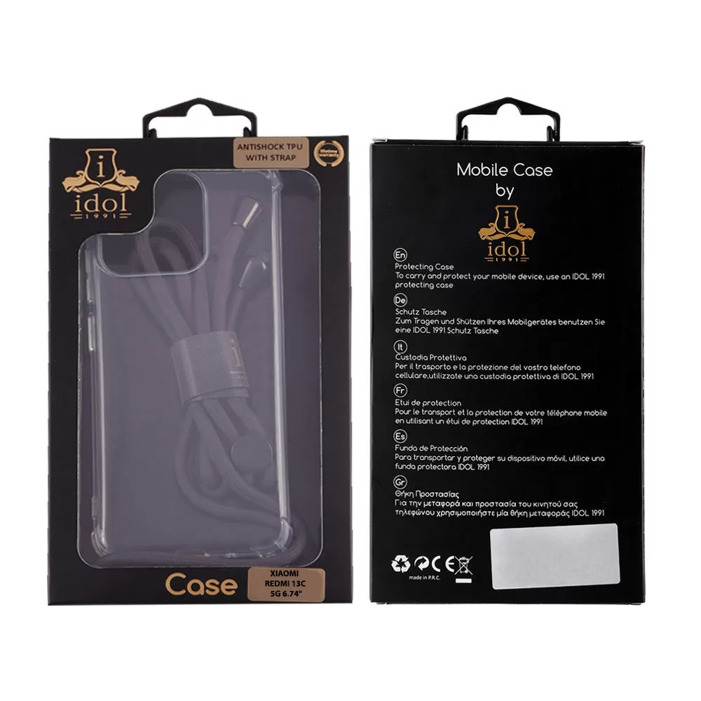 IDOL 1991 ANTISHOCK AIR TPU ΘΗΚΗ XIAOMI REDMI 13C 4G/5G 6.74in WITH STRAP FULL CAMERA PROTECTION ΔΙΑΦΑΝΗ - Image 2