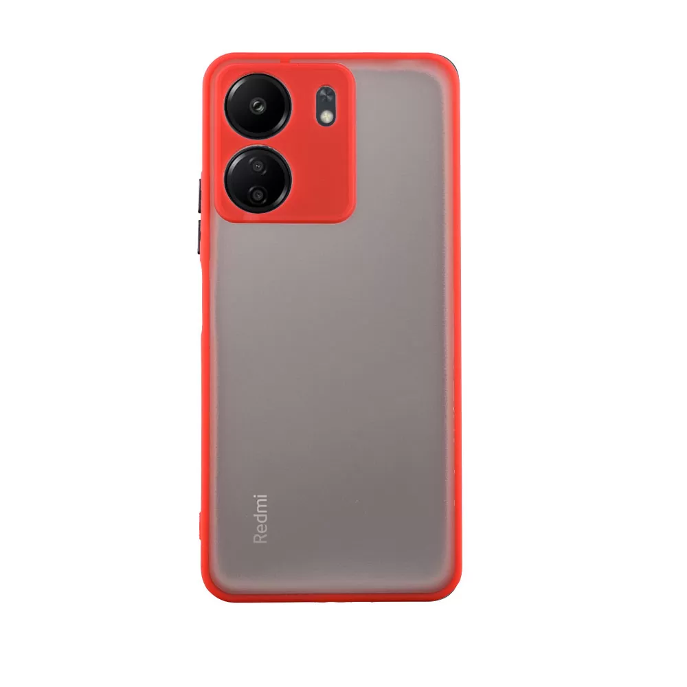 LIME HARDSHELL FUSION ΘΗΚΗ XIAOMI REDMI 13C 4G 6.74in  FULL CAMERA PROTECTION RED WITH BLACK KEYS - Image 6