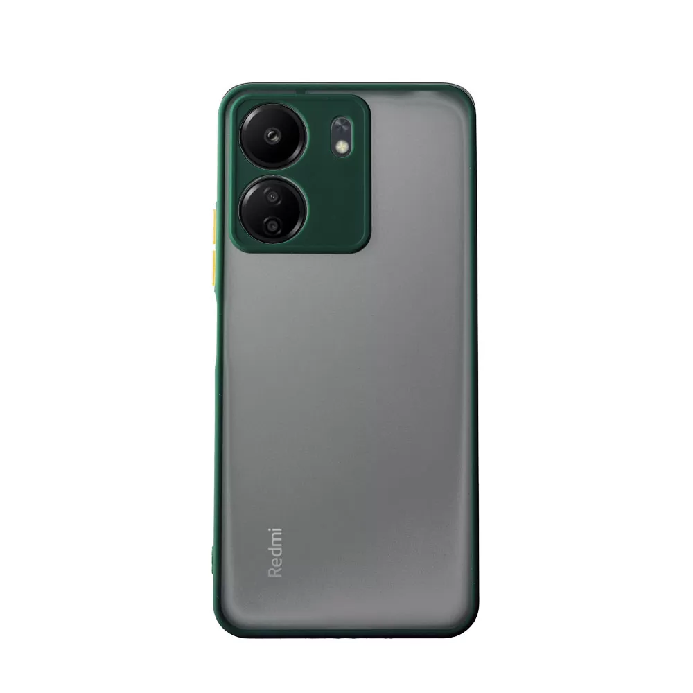 LIME HARDSHELL FUSION ΘΗΚΗ XIAOMI REDMI 13C 5G 6.74in  FULL CAMERA PROTECTION GREEN WITH YELLOW KEYS - Image 6