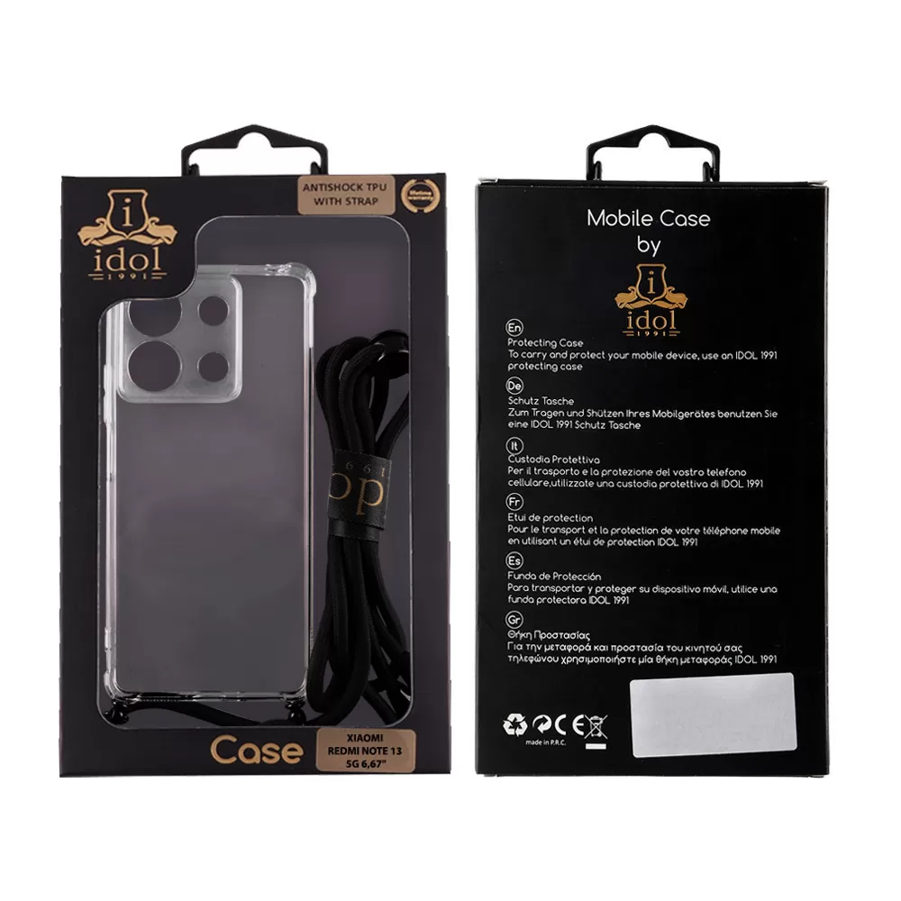 IDOL 1991 ANTISHOCK AIR TPU ΘΗΚΗ XIAOMI REDMI NOTE 13 5G 6.67in  WITH STRAP FULL CAMERA PROTECTION ΔΙΑΦΑΝΗ - Image 2