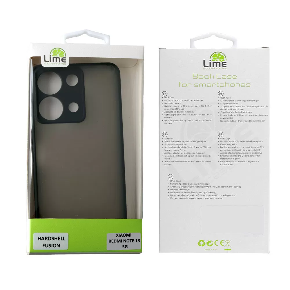 LIME HARDSHELL FUSION ΘΗΚΗ XIAOMI REDMI NOTE 13 5G 6.67in  FULL CAMERA PROTECTION BLACK WITH RED KEYS - Image 2