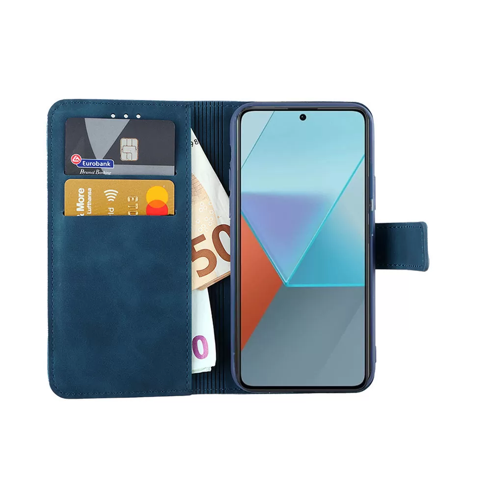 LIME ESSENTIAL ΘΗΚΗ XIAOMI REDMI NOTE 13 5G 6.67in  MAGNET BOOK STAND CLIP DARK BLUE - Image 5