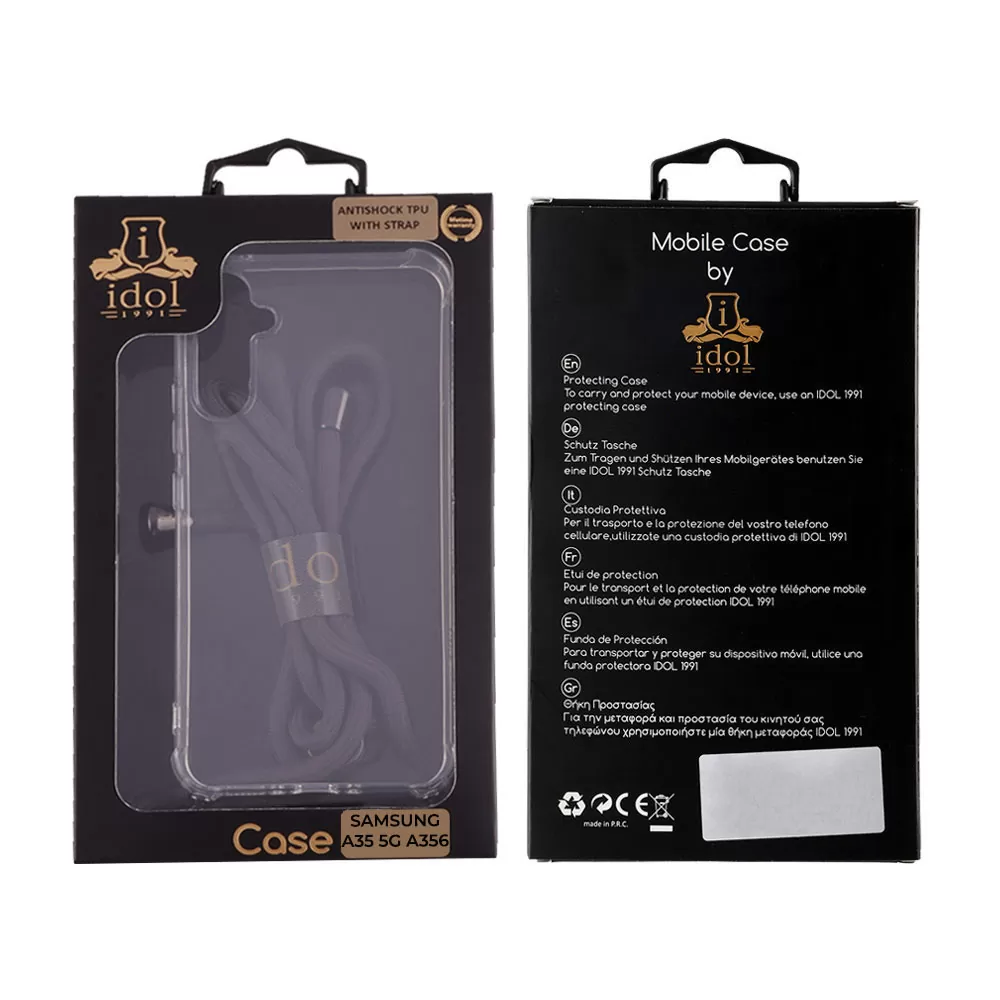 IDOL 1991 ANTISHOCK AIR TPU ΘΗΚΗ SAMSUNG A35 5G A356 6.6in  WITH STRAP FULL CAMERA PROTECTION ΔΙΑΦΑΝΗ - Image 2